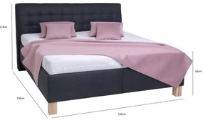 Čalúnená posteľ s matracom a úložným priestorom VIOLET 180x200 cm antracit
