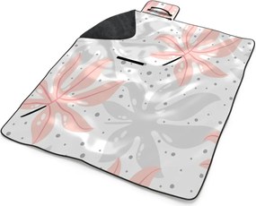 Sablio Plážová deka Biele a ružové listy: 200x140 cm