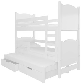 Detská poschodová posteľ Leticia 3 Farba: Biela