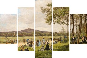 Obraz - French 19th Century, Race Course at Longchamps, reprodukcia (150x105 cm)