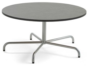 Stôl PLURAL, Ø1200x600 mm, linoleum - tmavošedá, strieborná