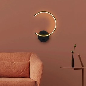 Čierne LED nástenné svietidlo ø 10 cm Moon – Opviq lights