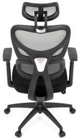Kancelárska ergonomická stolička GRANT — sieť, látka, čierna / sivá