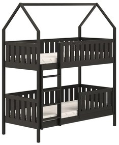 Detská poschodová posteľ Nemos domček - 90x200 cm - čierna