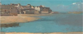 Obraz - Odilon Redon, Village by the Sea in Brittany, reprodukcia (120x50 cm)
