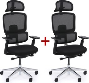 Kancelárska stolička WILMOT MF 1+1 ZADARMO, čierny rám, čierna