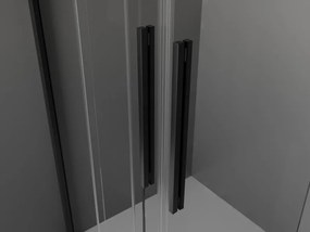 Mexen Velar L Duo, sprchový kút s posuvnými dverami 90 x 90 cm, 8mm šedé sklo, čierna matná, 871-090-090-02-43-70