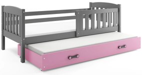 Posteľ s prístelkou KUBO 2 190x90 grafit - ružová