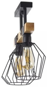 Prisadený luster CAMEROON 2xE27/60W/230V čierna/drevo