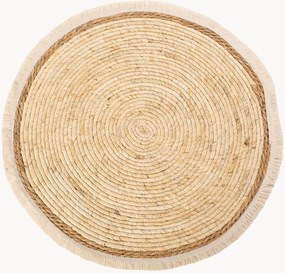 Okrúhly bambusový koberec so strapcami Cozy