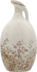 Krémový antik keramický džbán Chaville s kvetmi - 14 * 8 * 27 cm