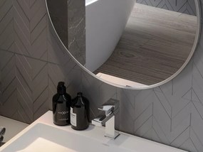 Mexen Loft okrúhle kúpeľňové zrkadlo 60 cm, rám inox - 9850-060-060-000-10