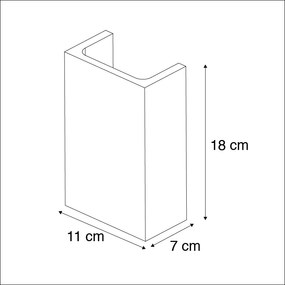 Inteligentné nástenné svietidlo sivý betón so svetelným efektom vrátane Zigbee G9 - Meaux