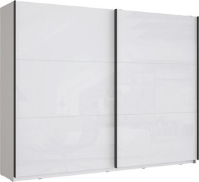 XXXLutz ŠAT. SKRIŇA S POSUV. DVERAMI, biela, biela s vysokým leskom, 269,9/209,7/61,2 cm home24 - Skrine - 000687018624