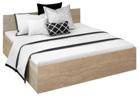 Tempo Kondela Posteľ s kovovým roštom a úložným priestorom, 180x200, dub sonoma, DOLI