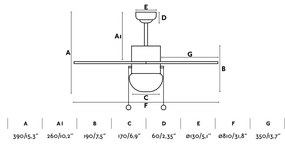 FARO BARCELONA Stropný ventilátor na retiazkové ovládanie s osvetlením PALAO, 3 rýchlosti, hnedý