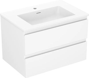 Mexen Orio, kúpeľňová skrinka 70 cm s umývadlom Otis, 2 zásuvky, biela matná, 91A10-07047-2-BFF01-W18M01