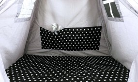 Detský stan TEEPEE (TÍPÍ) HVIEZDIČKY s doplnkami - šedočierny