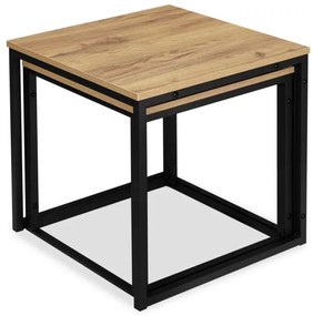 Sada 2 konferenčných stolíkov PRAVEN Craft čierna