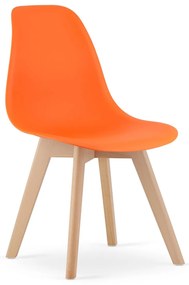 Oranžová stolička KITO s bukovými nohami