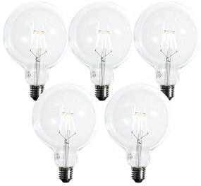 Sada 5 ks E27 Stmievateľná LED žiarovka so špirálovým vláknom G125 5W 450lm 2700K