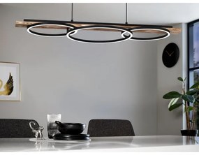 Eglo 99624-LED Stmievateľný luster BOYAL 2xLED/12,5W/230V+LED/15,5W hnedá/čierna