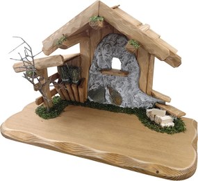 AMADEA Drevený betlehem BEZ FIGUREK 38 cm, český výrobok