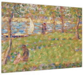 Sklenený obraz - Georges Seurat, Study for "La Grande Jatte", reprodukcia (70x50 cm)