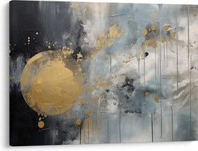 Obraz - Abstrakcia so zlatou guľou (70x50 cm)