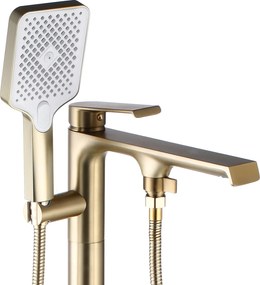Rea Hass, voľne stojaca vaňová batéria s ručnou sprchovou súpravou, zlatá matná, REA-B6404