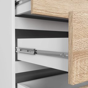 Komoda Kuba 160 cm 8 šuplíků bílá/dub sonoma