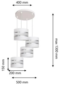 Luster na lanku HELEN 4xE27/15W/230V biela