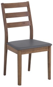 Sada 2 drevených jedálenských stoličiek tmavé drevo/sivá MODESTO Beliani