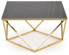 Konferenčný stolík Feliciana (čierny mramor + zlatá). Vlastná spoľahlivá doprava až k Vám domov. 1092441