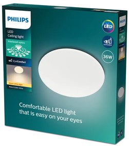 Philips 8719514431706 Stropné svietidlo Moire LED 36W, 2700K, 3600lm, IP20, biela