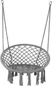 Sivé závesné kreslo KOLUMBIA s vankúšom