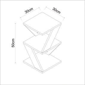 Odkladací stolík ALBENI 50x30 cm hnedá