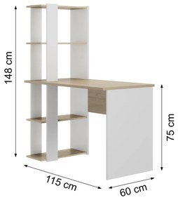 Písací stôl s regálom Home skandi