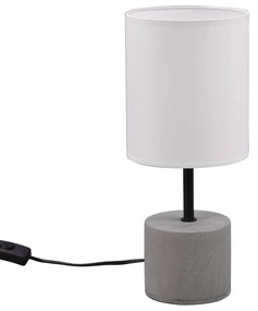 Stolová lampa Ben betónový podstavec, látka, biela