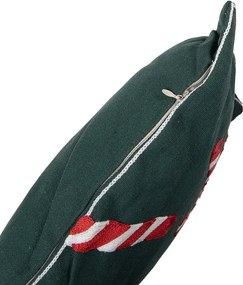 Zelený dekoračný vianočný vankúš cukrovej palice Candy Cane – 45*45*4 cm