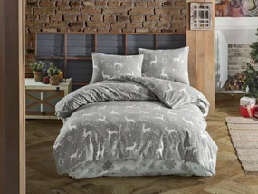 Flanelové obliečky, Escama grey 140x220/70x90 cm