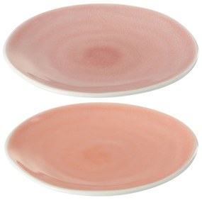 Sada 2ks koralový a ružový malý tanierik Apero - Ø 15 * 2 cm