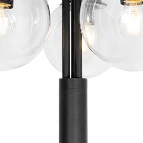 Lampa svietidlo čierna s priehľadným sklom 200 cm 3-svetlo IP44 - Sfera