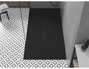 Mexen Toro, SMC obdĺžniková sprchová vanička 160 x 90 cm, čierna, čierna krytka, 43709016-B