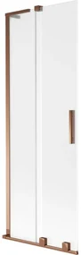 Mexen Velar L, 2-krídlová posuvná vaňová zástena 70 x 150 cm, 8mm sklo námraza, ružové zlato, 896-070-003-31-60
