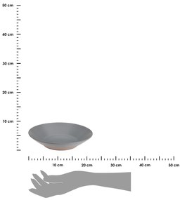 Kameninový hlboký tanier Clay, (fi) 21 cm, sivý