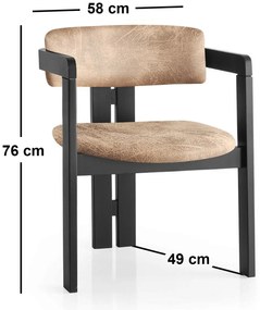 Jídelní židle CO z masivu černá/béžová