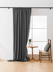 Sivý zatemňovací záves VELVET 140x250 cm Zavesenie: Kovové krúžky
