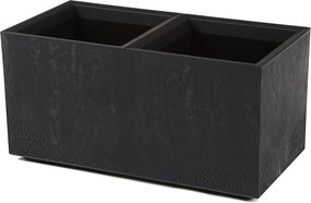 PLASTOVÝ KVETINÁČ NA KOLIESKACH BETONIQUE 39X39X78 CM IMITÁCIA BETÓNU ČIERNA