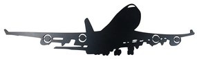 Veselá Stena Drevená nástenná dekorácia Čierne lietadlo B 747